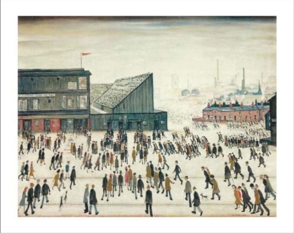 GOING TO THE MATCH - the most famous and expensive painting & frame print by LS Lowry as of 2025