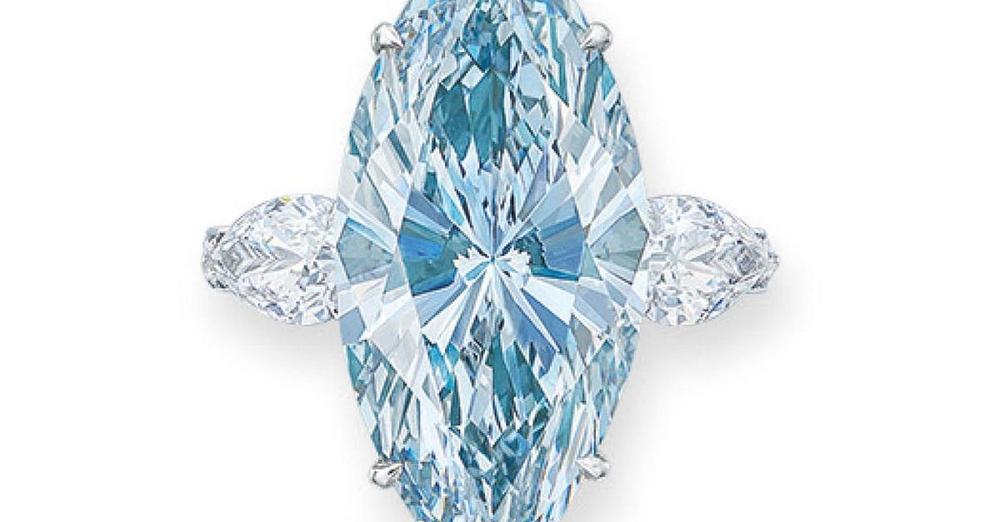 12.11-Carat Fancy Intense Blue/IF Diamond Ring - £11.7 Million. This is one of the highest priced ring at auction