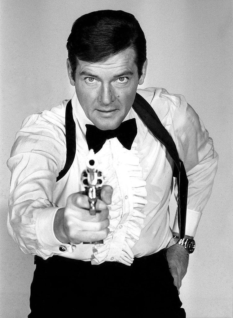 Roger Moore is James Bond (1973 to 1985) - wearing his favorite Rolex watch brand