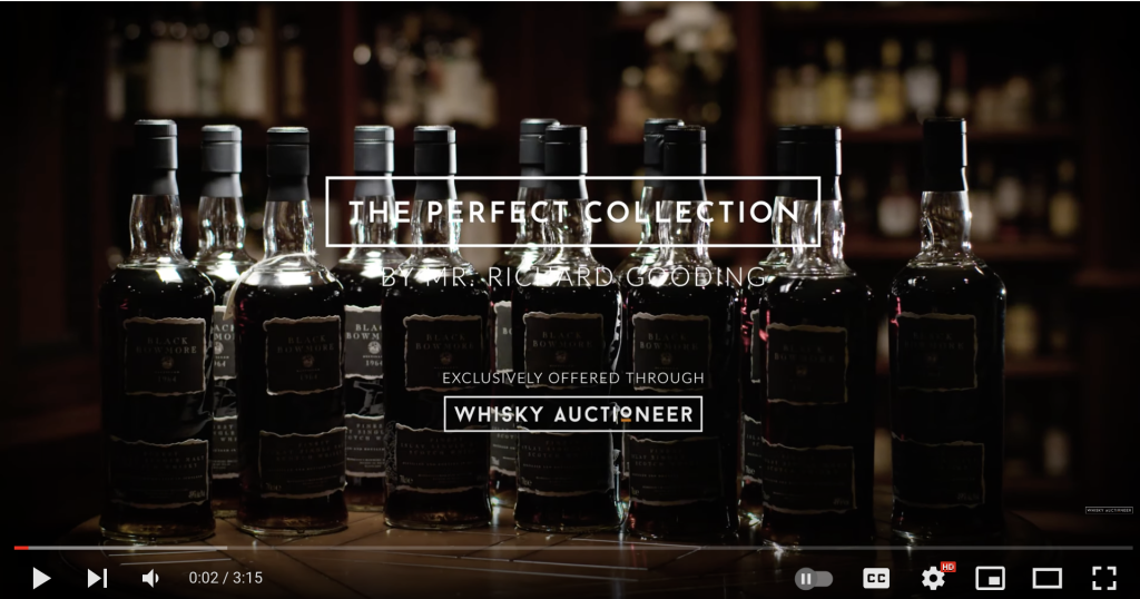 Expensive bowmore 55 years old with glassess soled at auction
