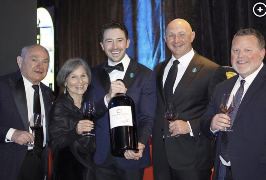 very expensive bottle of wine sold at charity auction