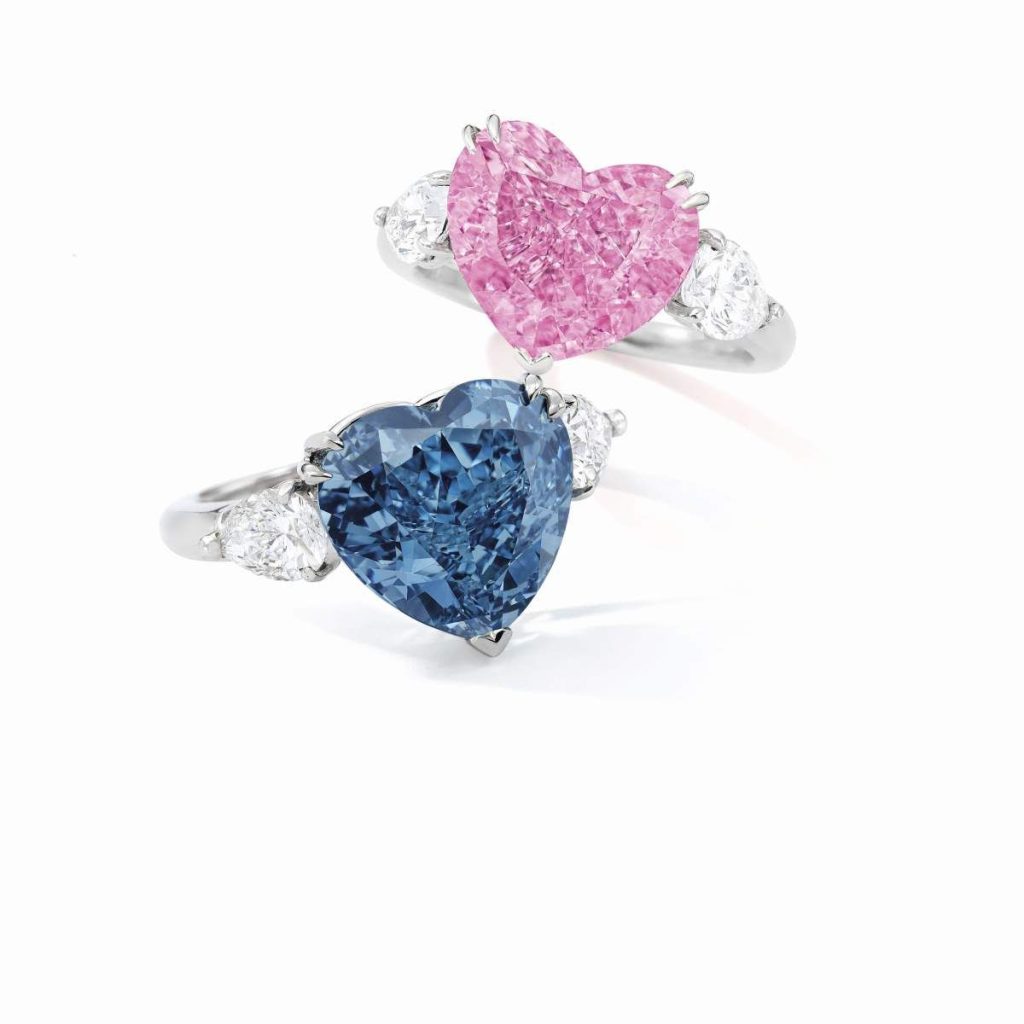 Two Investment Fancy Vivid Heart-Shaped diamond Rings to Lead Sotheby's HK Magnificent Jewels Live Auction
